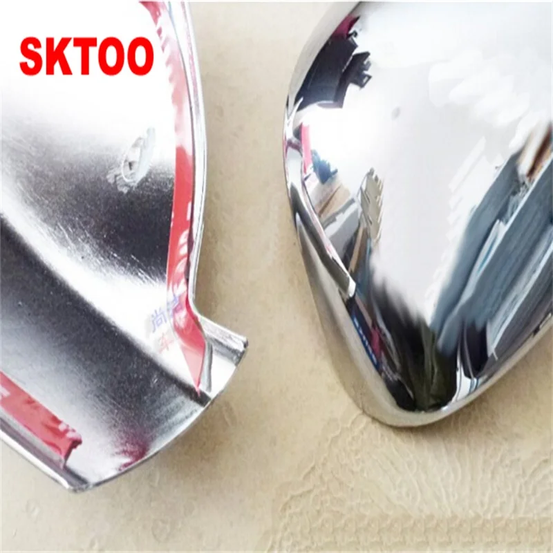 SKTOO For 2004-2012 Peugeot 307 CC SW 407 Door Side Wing Mirror Chrome Cover Rear View Cap Accessories 2pcs per Set Car Stying