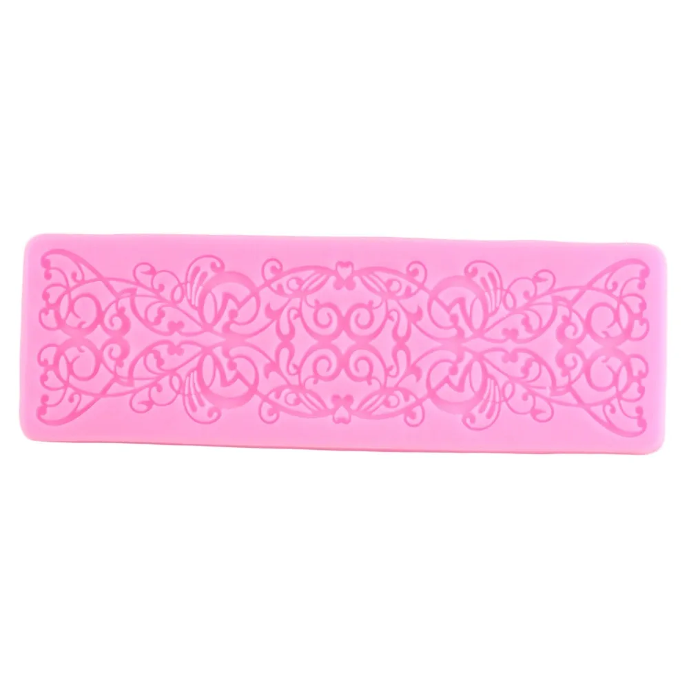 Lace Mat Pad Fondant Flowers Chain Decoration Silicone Mold Surafcraft Tools Bakeware Baking Tools Cake Decorating Lace Mold