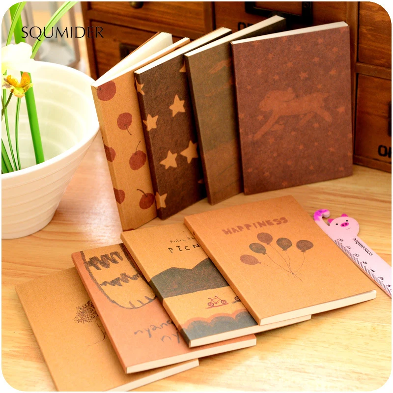 Notebooks Patterns Retro Blank Note Book School Hand Painted Painting Notepad Book Students Stationery Supplies Diary Notebook