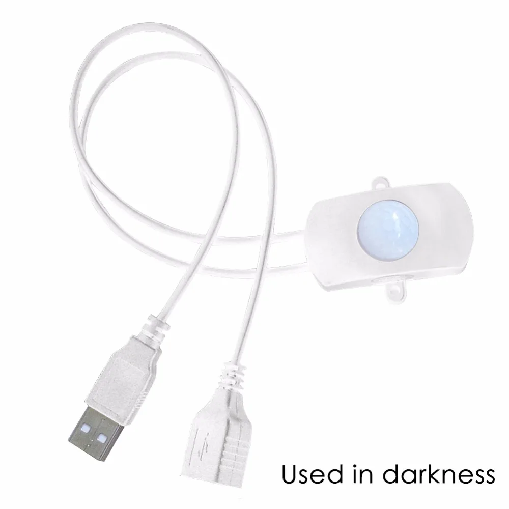 Mini Adjustable PIR Infrared Motion Sensor Detector Switch 6VDC plug/USB LED Light Strip Switch For Corridor Closet Underbed