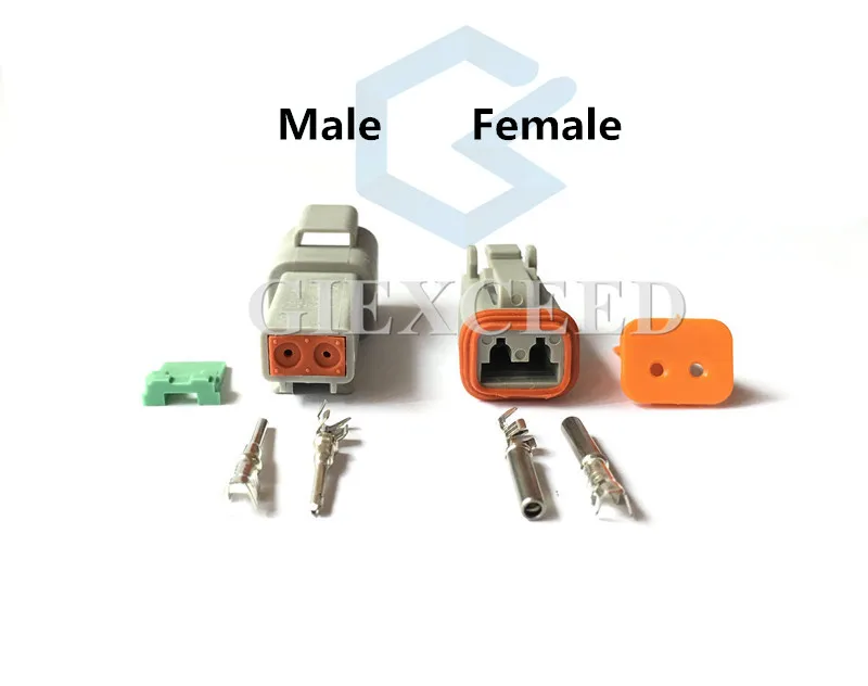 Juego de 2 pines de arranque, DT04-2P, AT04-2P, DT06-2S, DT Series, Conector de coche para Deutsch