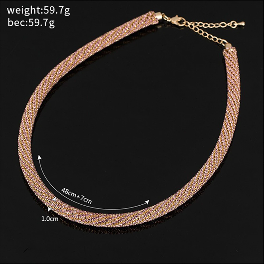 New Fashion Brand luxury Crystal Necklaces & Pendants Manual intertwine choker statement necklace women jewelry #N019