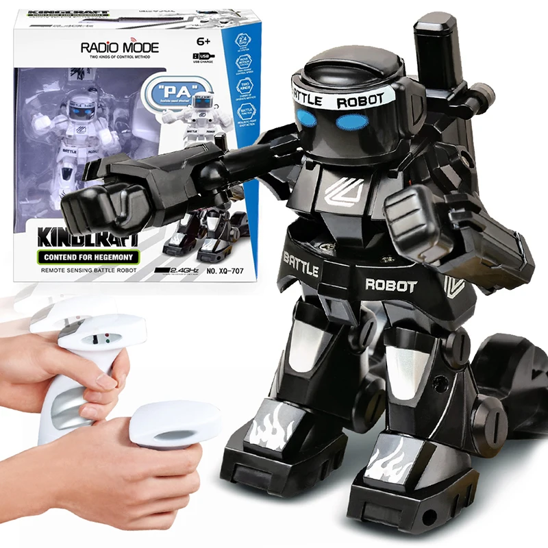 RC Fighting Robot Children Toys Gesture Sensing Remote Control Battle Robots with Sound Boxing Light Kids Gift