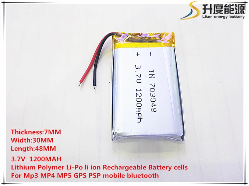 703048   3.7V 1200mAh 703050   Akumulator litowo-polimerowy Li-Po litowo-jonowy do mobilnego bluetooth Mp3 MP4 MP5 GPS