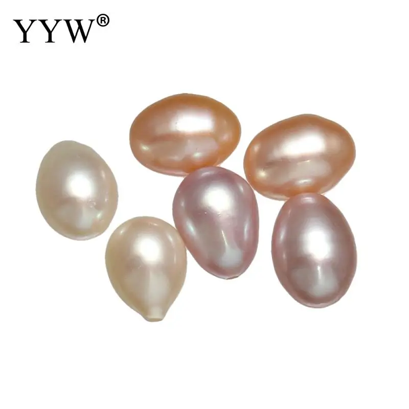 Pearl Beads Cultured Freshwater Pearl Beads For Making Diy Jewelry natural half-drilled 7-7.5mm Hole:Approx 0.8mm Sold By Pair