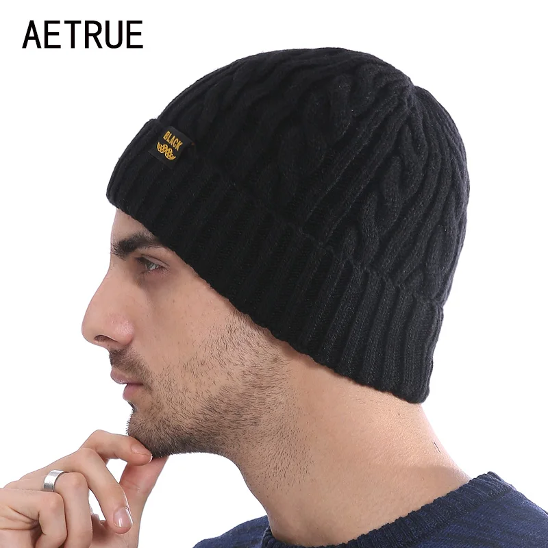 Brand Winter Beanies Men Winter Hats For Men Women Knitted Hat Bonnet Fashion Caps Skullies Black Mask Wool Cap Warm Hat 2017