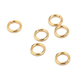 200 Uds. De cierres de langosta de acero inoxidable de oro de 18K y 3,5mm, 4mm, 5mm, 6mm, 7mm, 8mm, 9mm, 10mm, anillos abiertos para saltar, accesorios para hacer joyas