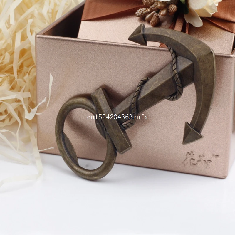 

100Pcs Nautical Boat Anchor Bottle Openers Anchor Shaped Beer Bottle Opener Wedding Shower Favors Present Gift Wholesale