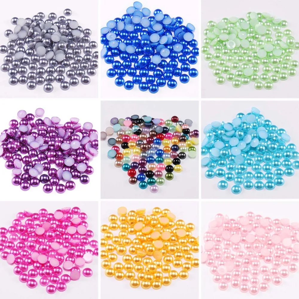 Many Colors Craft ABS Imitation Pearl Half Round Flatback Bead Bulk For Jewelry Making Women Nail Art DIY Phone Case Scrapbook