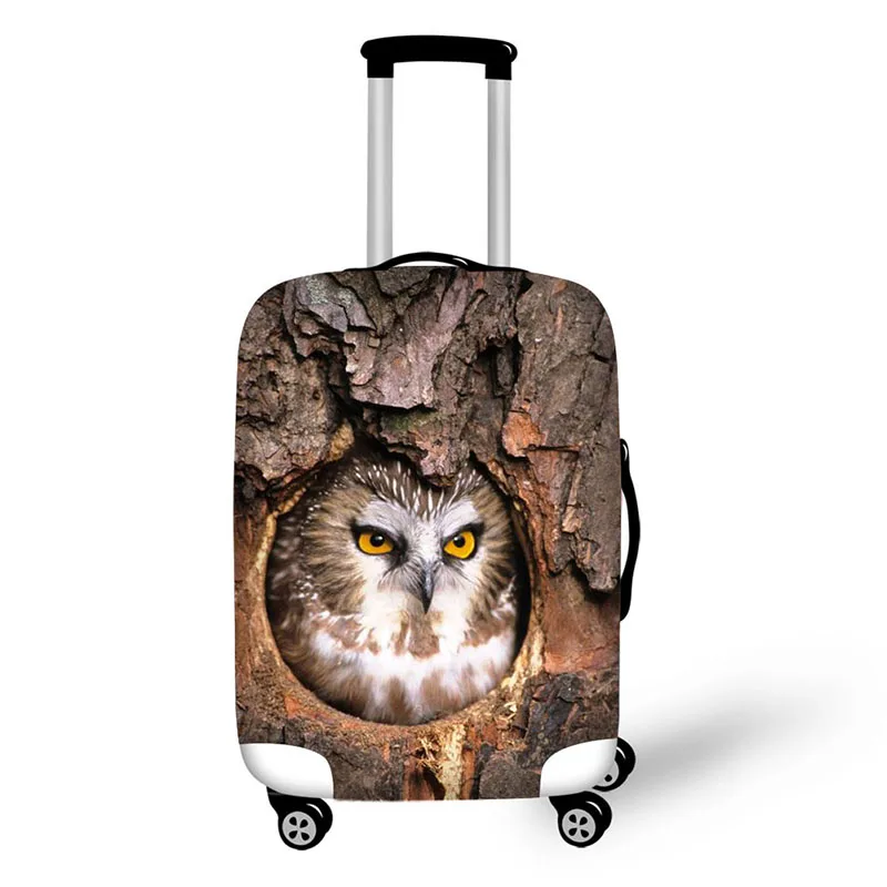 Brown Owl Print Travel Accessories Suitcase Protective Covers 18-32 Inch Elastic Luggage Dust Cover Case Stretchable