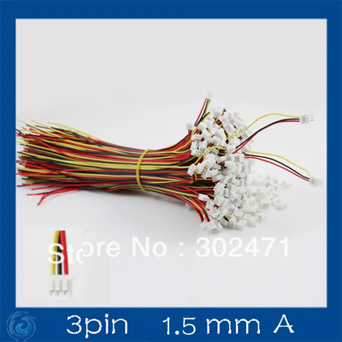 Mini. Micro JST 1.5 mét T--Pin Nối w/. Wire x 10 sets.3pin 1.5 mét Một