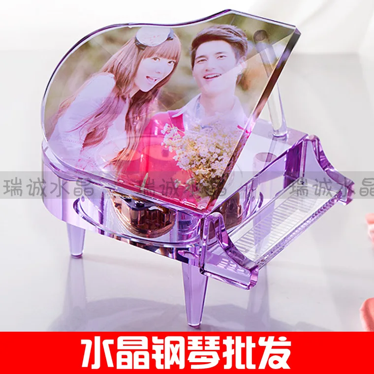 Crystal piano music box creative fashion wholesale custom music box birthday gift personalized photo gifts