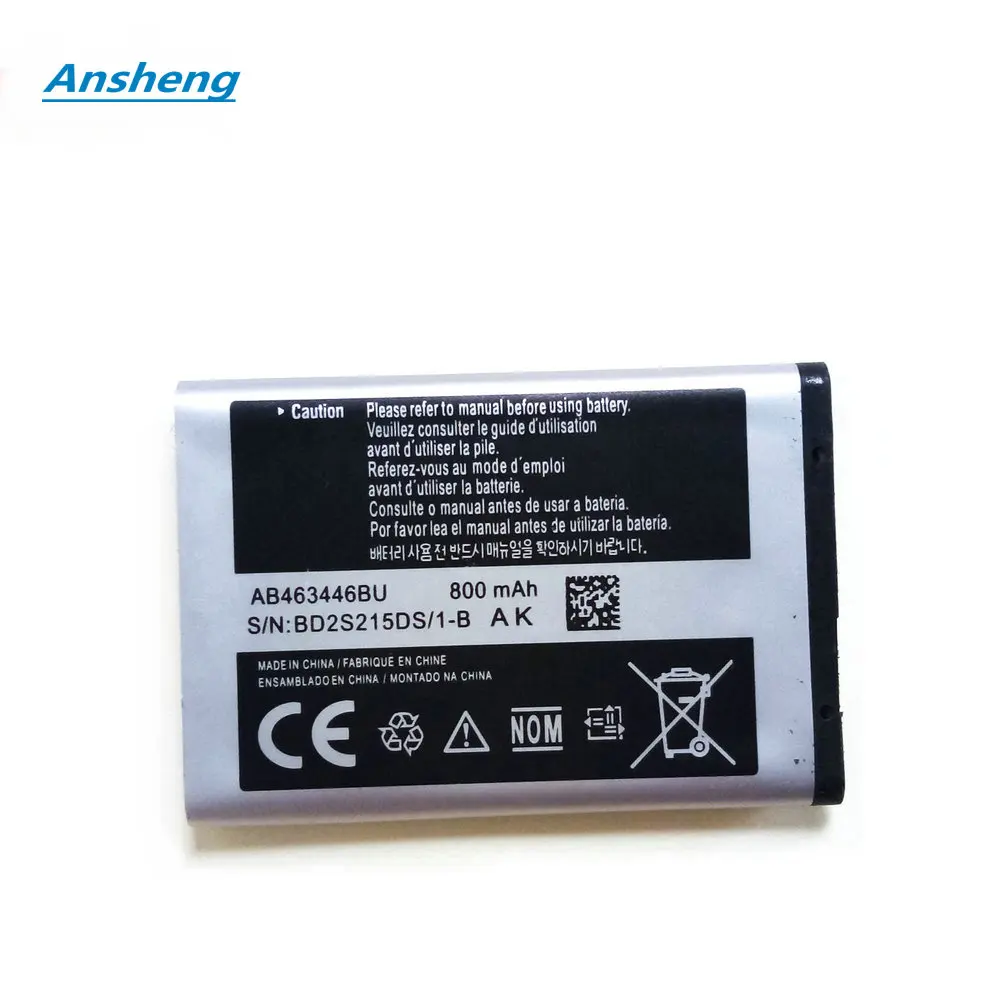 800mAh AB463446BU AB043446BE Battery For Samsung C3300K X208 B189 B309 F299 E329 GT-C3520 E1228 GT-E1200M E339 GT-E2330