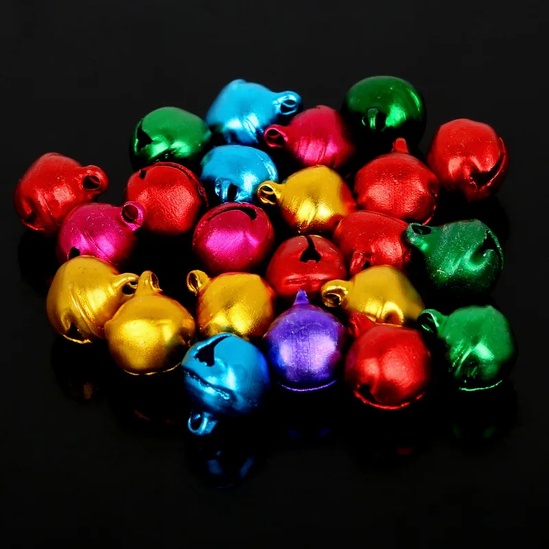 100PCS 10MM Jingle Bells Iron Loose Beads Xmas Tree Ornament Crafts Christmas Decorations For Home DIY Accessories