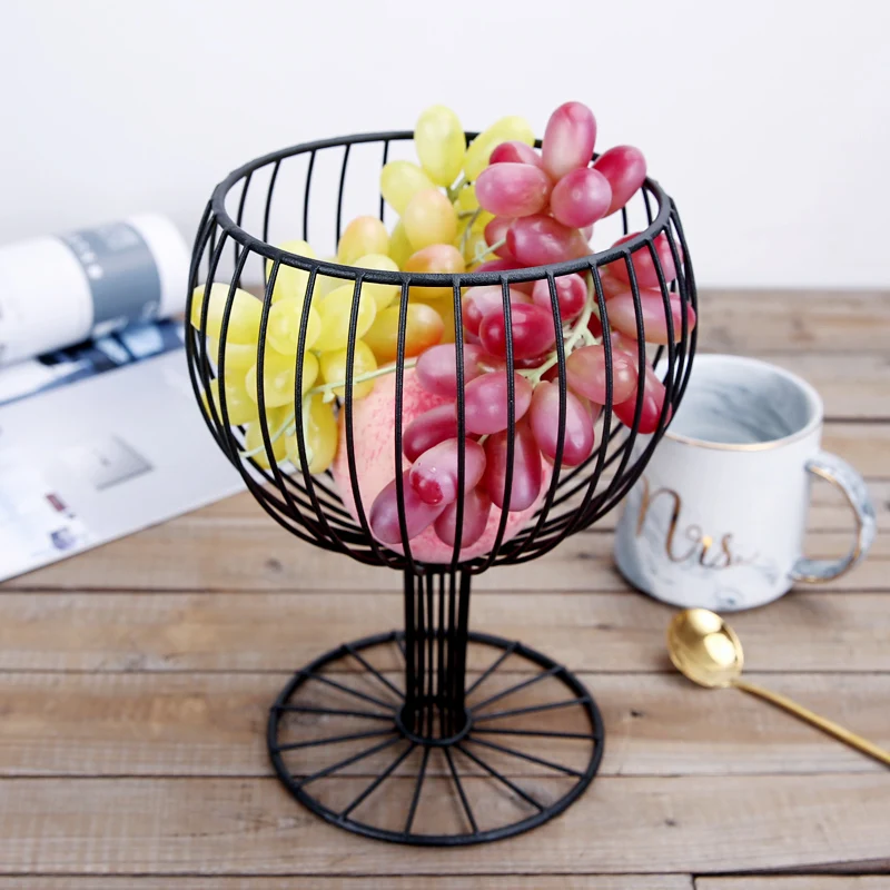 

Kitchen Countertop Glass Bottle Fruit Basket Holder Fruit Bowl Storage Organizer Shelf Rack Metal Wire Fruit Bowl