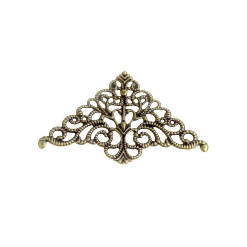 Free shipping 5PCS/lot 5Color Metal Triangle Filigree Wraps Connectors Crafts Gift Decoration DIY Findings 4.8x7.5cm