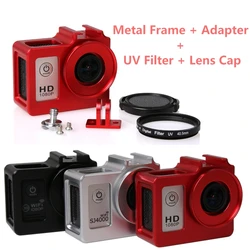 Accessories Alloy cage Protective Housing Case Cover Metal frame+UV filter for SJCAM SJ4000/SJ5000/7000 SOOCOO C30 EKEN H9 H9R