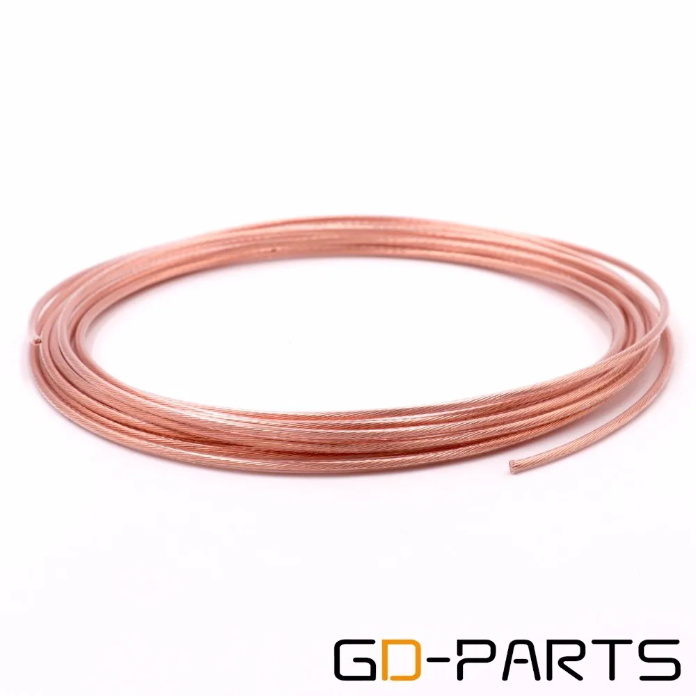 GD-PARTS 1.5mm 2mm 4mm 6mm wysokiej czystości PTFE OCC drutu kabel DIY miedzi przewód zasilający wzmacniacz Audio hi-fi Upgrade linii 19 stoi