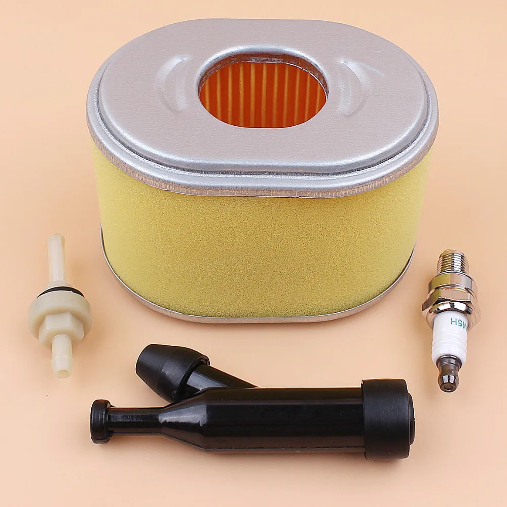 Air Filter Spark Plug Cap Filter Tune Up Kit For Honda GX140 GX160 GX200 17210-ZE1-822 17210-ZE1-505 5.5-6.5HP Gas Engine Motor