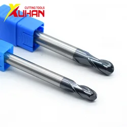 Ball nose end mill 2 flutes 100mm 150mm length cnc end milling cutter for metal face and slot machining hrc50 coated end mills