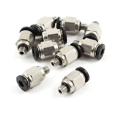 10Pcs M5 Thread to 4mm Hole Tube Air Pneumatic Push in Quick Connector Jointer