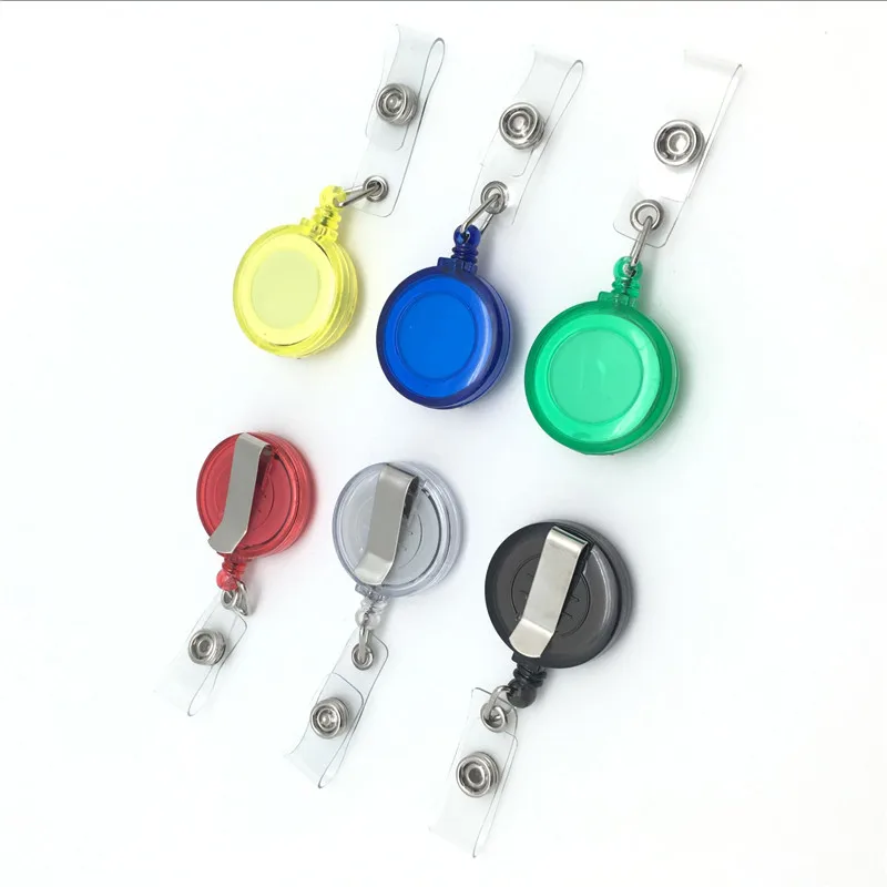 6pcs/set Badge Clip Easy To Pull Buckle Chest Rope Stretching Documents Clip Badge Anti-lost Work AA7852