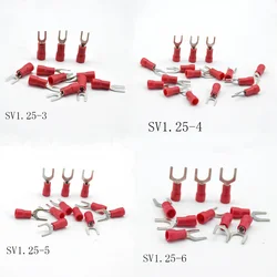 50pcs SV1.25-3/4/5/6/8 Furcate Terminal Cable Wire Connector Insulated Wiring Terminals electrical Lug crimp terminal