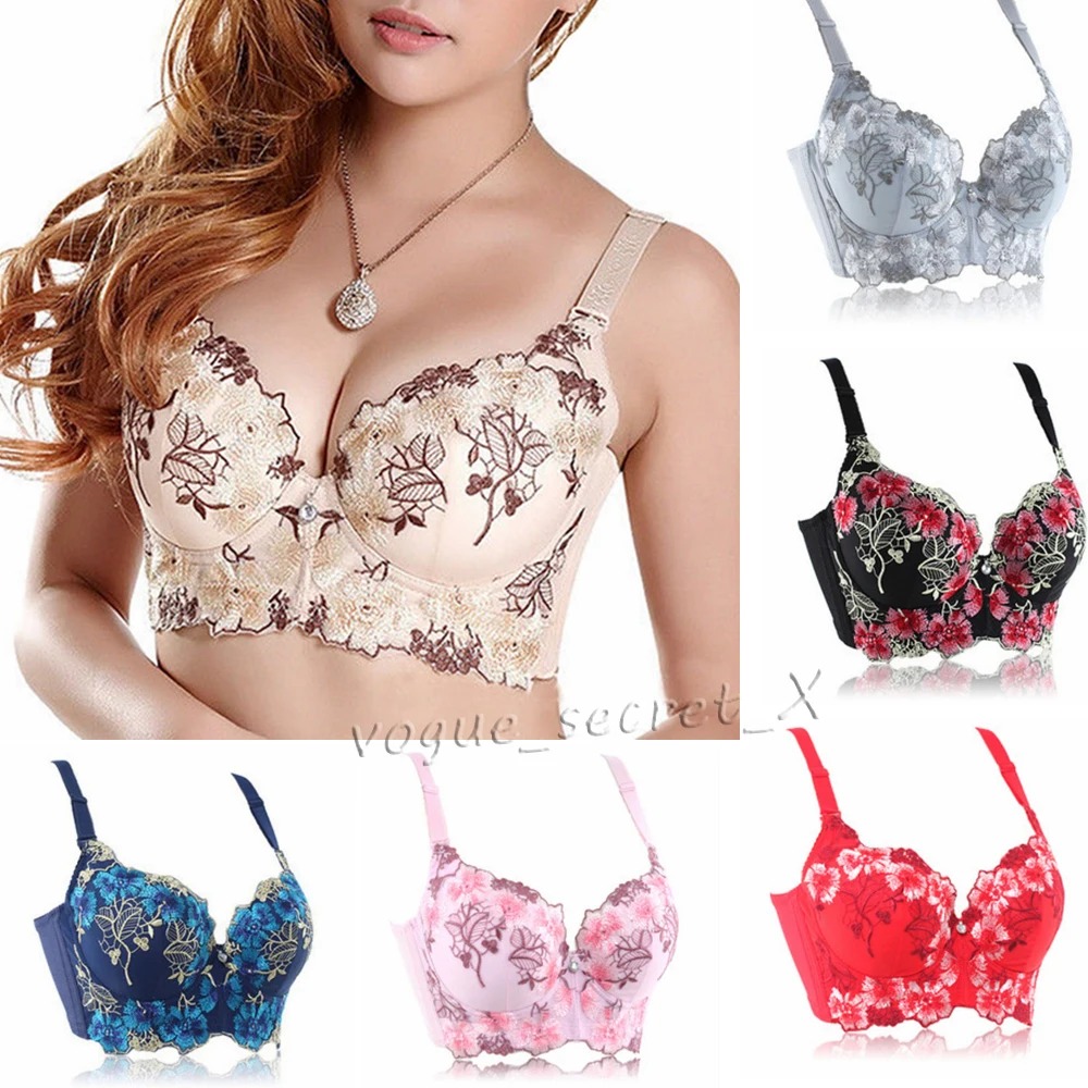 YANDW 6 Colors A B C D 70 75 80 85 bras Floral sexy push up women bra embroidery underwear lingerie cotton Elegant Quality