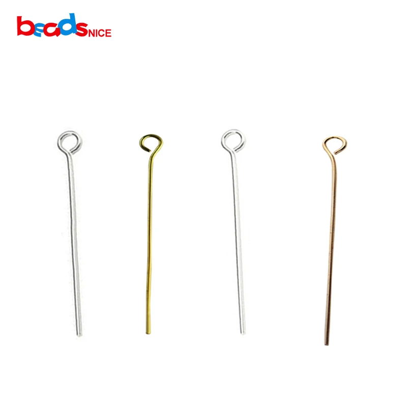 Beadsnice 925 sterling silver headpins diy jewellery fitting 50x0.5mm hole appox 1.5mm eyepins findings earring making ID 29465