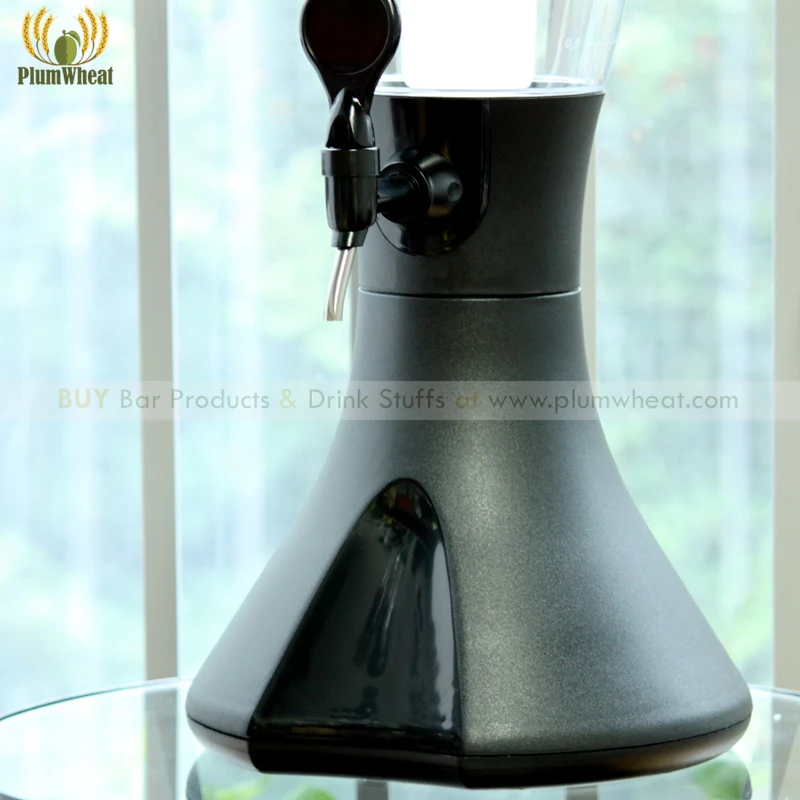2 Pieces in 1 Carton, Black Beer Dispenser Tower with Big Ice Tube, 4 Liters, High Quality, for Bar Restaurant Party, Men's Gift image 4