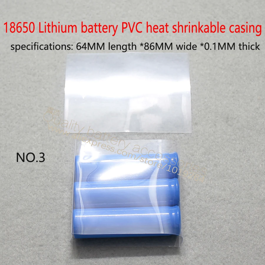 2 قسم 18650 بطارية ليثيوم بولي كلوريد الفينيل لون شفاف الجلد يتقلص الفيلم الحرارة جلبة قابلة للانكماش قسم 1 قسم/2 قسم/