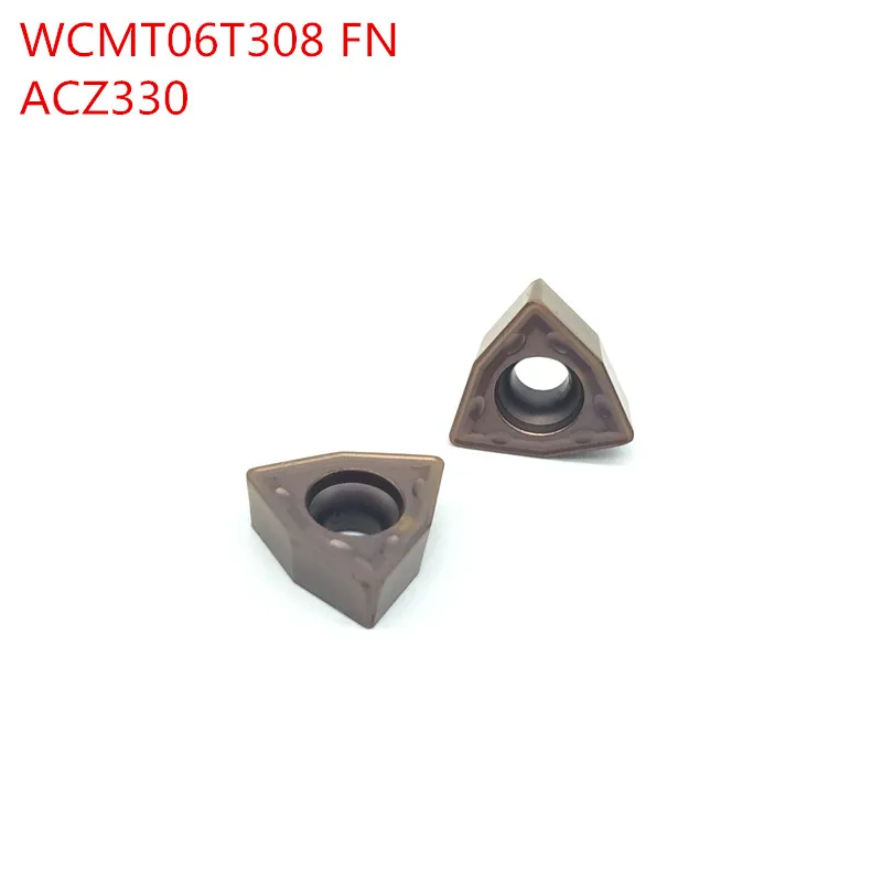 10pcs WCMT06T308 FN ACZ 330 ที่น่าเบื่อเจาะกลึง cnc เครื่องมือ wcmx06t308 แทรกสำหรับ u เจาะ
