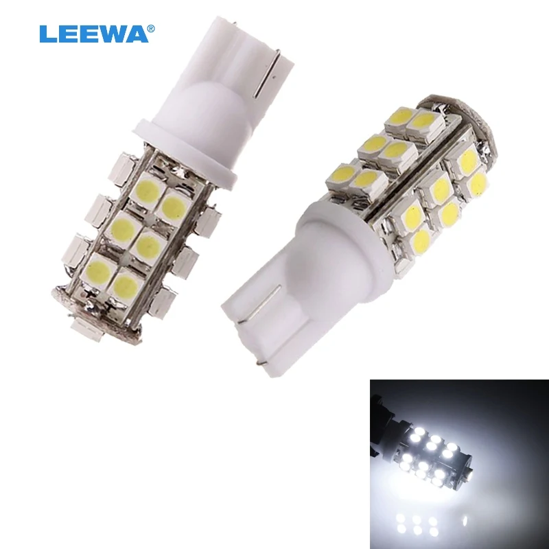 LEEWA 100pcs White Color T10 25 SMD bulb 1210 3528 W5W Car LED Bulbs 921 194 168 Lights 25 SMD #CA981