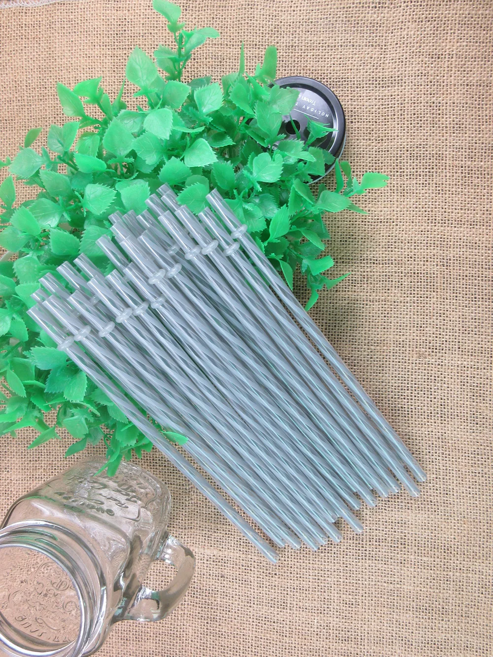 wholesale Grey striped plastic straws  Reusable Biodegradable Distored Color Beverage drinking Straws(100pcs/lot)