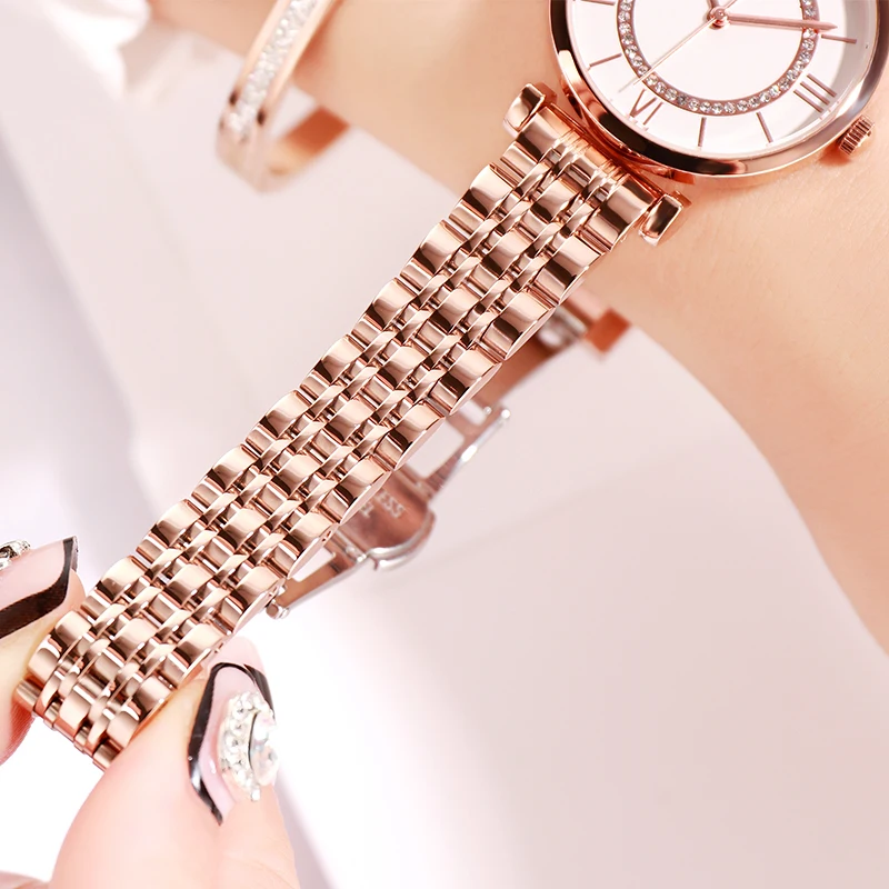 ساعات يد نسائية للأعمال من GEDI ساعات كوارتز فاخرة للنساء ساعة يد نسائية مصنوعة من سبيكة مقاومة للماء ساعة يد نسائية