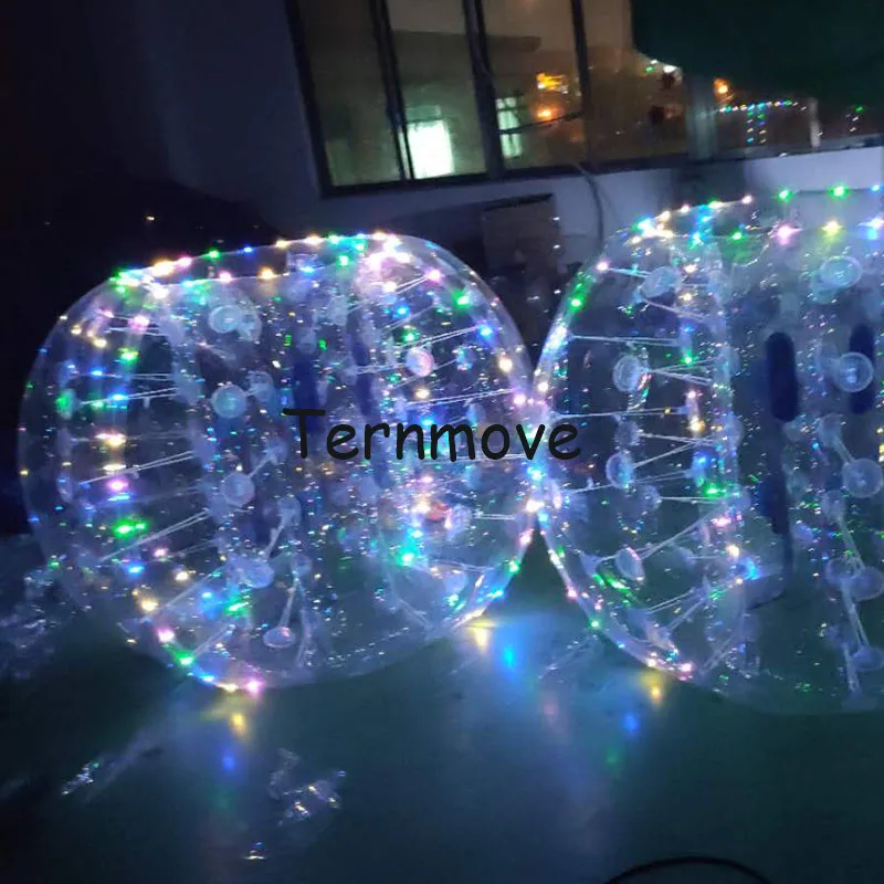 1m 1.2m 1.5m ha condotto IN PVC Trasparente Umani Bolla Sfera Gonfiabile Bolla di Calcio Pallone Da Calcio Bolla Palla Paraurti zorb Palla con la luce