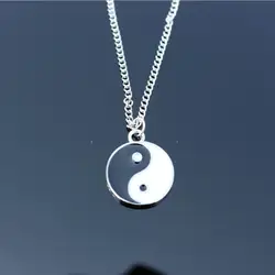 New Personality Different Elements Ying And Yang Style Metal Unisex Necklace Statement Night Bar Men Women Short Necklaces