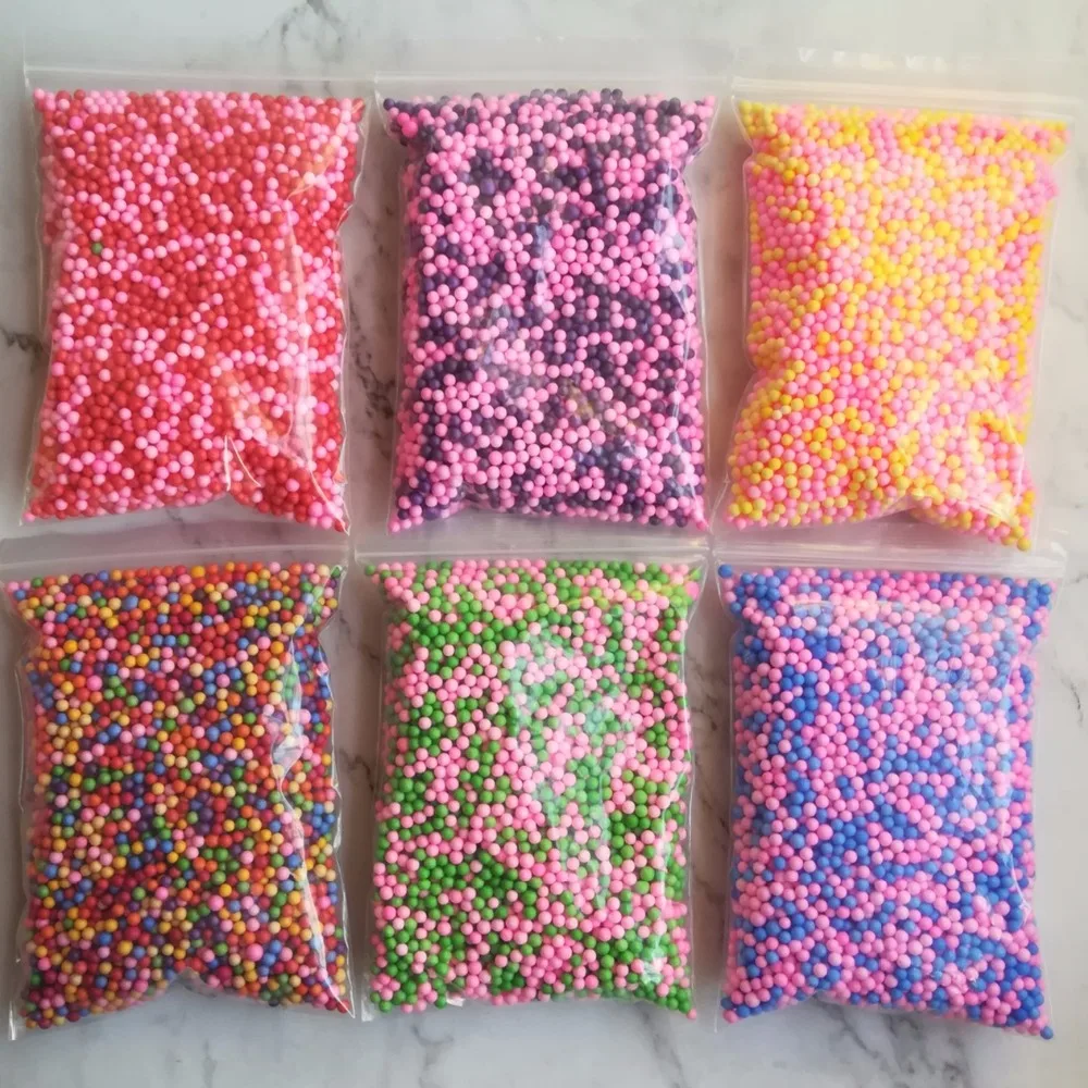 15g 15000pcs suprimentos de lodo de argila escorregadia de espuma acessórios de decoração diy para suprimentos de slime anti-stress enchimento multicolor