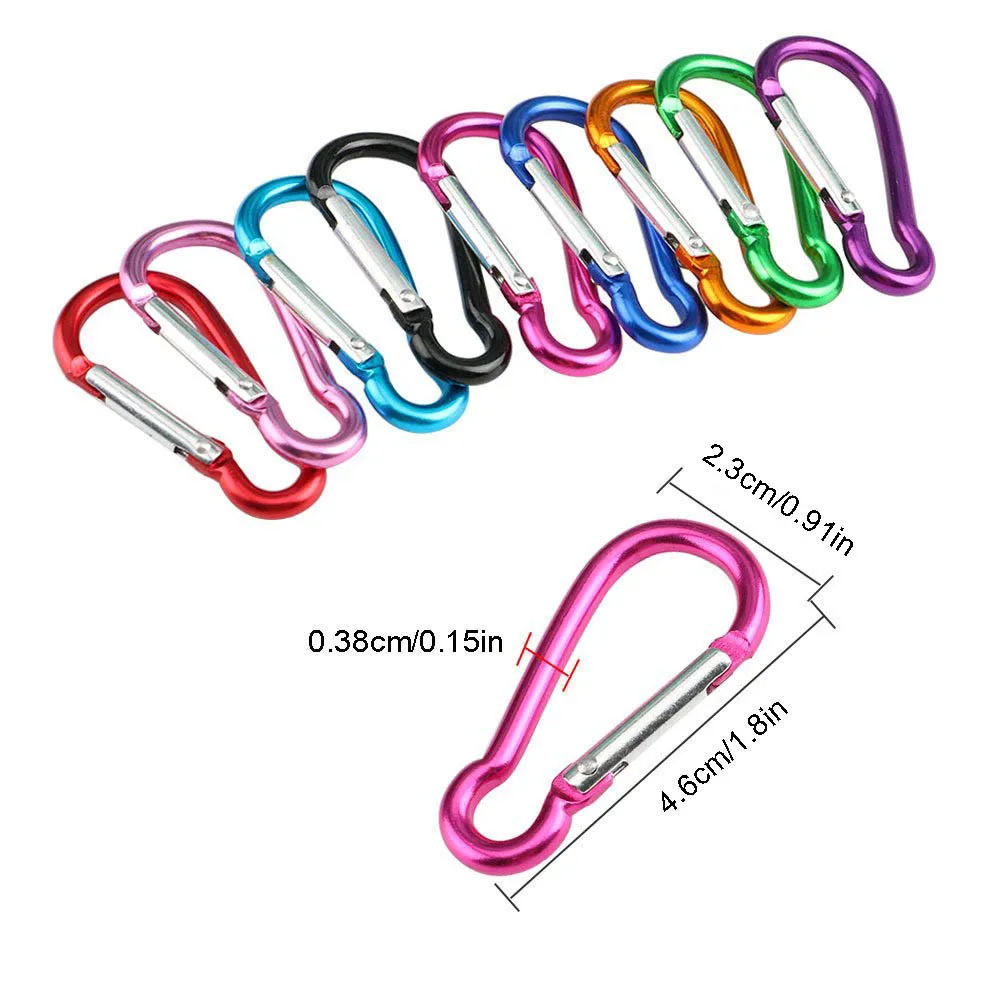 20 Stück Outdoor Mini Kürbisförmiger Karabiner Aluminiumlegierung Schlüsselanhänger Clip Hakenschloss für Reisen Wandern Camping Schlüsselanhänger Zubehör – Detail 2