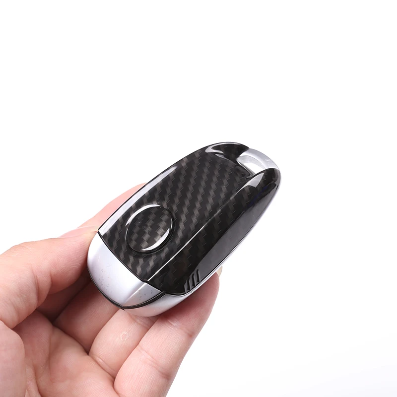 Carbon Fiber Style ABS Plastic Key Shell Cover Trim For Alfa Romeo Giulia Stelvio 2017 2018 2019 2020 Car Accessories Parts