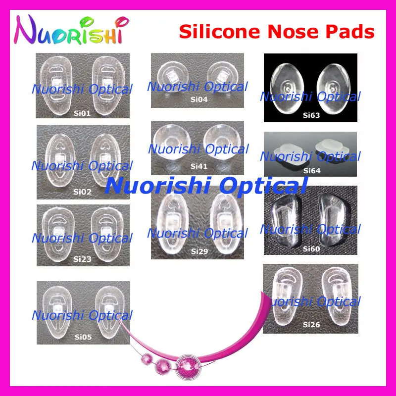 

2000pcs Good Quality Eyeglasses Eyewear Glasses Accessories Silicone Nose Pads Screw in or Push in Free Shipping