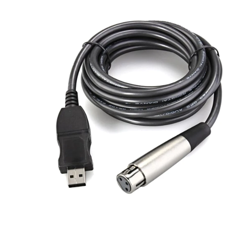 

1pcs Hot Selling Cannon audio cable USB Male to 3 Pin XLR Female Microphone MIC Studio Audio Link Cable