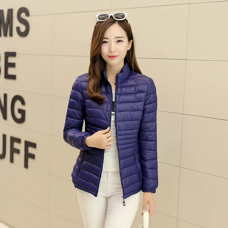 Down Jacket Winter Coat Women Parkas New 2017 Fashion Plus Size Cotton Padded Coat Stand Collar Thin Women Warm Jacket TB7702