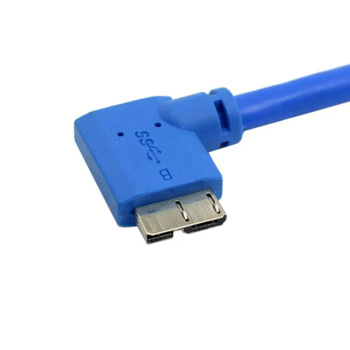 USB 3.0 نوع B أنثى إلى مايكرو B 90 درجة اليسار بزاوية كابل مع لوحة جبل ثقوب المسمار 20 سنتيمتر