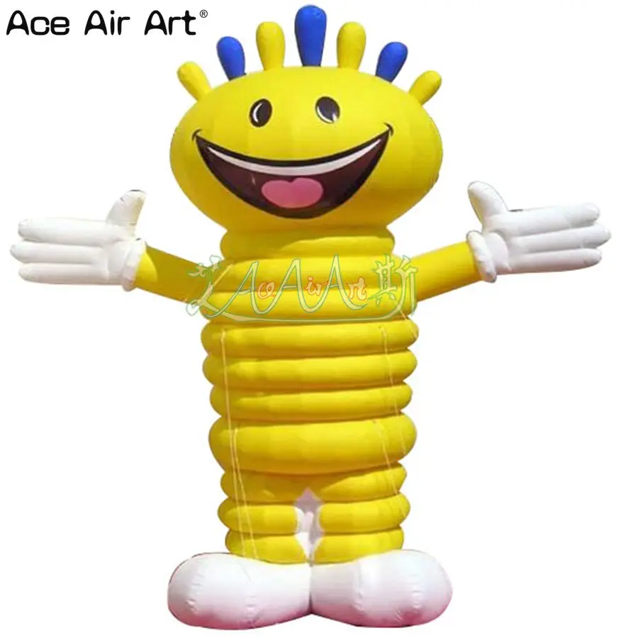 Giant Inflatable Sun Yellow Shiny Boy Cartoon Character Model for Advertising or Party Decoration