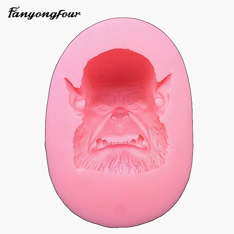 Monster Head Silicone Mold DIY Inverted Gypsum Aromatherapy Candle Resin Concrete Crystal Dropping Gel Mold Artwork Decoration