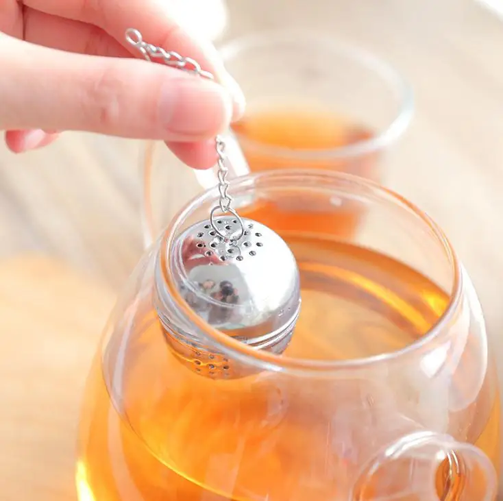 500pcs Stainless Steel Tea Infuser Ball Shaped Tea Strainer Mesh Tea Filter Spoon Locking Spice Ball Wholesale SN844