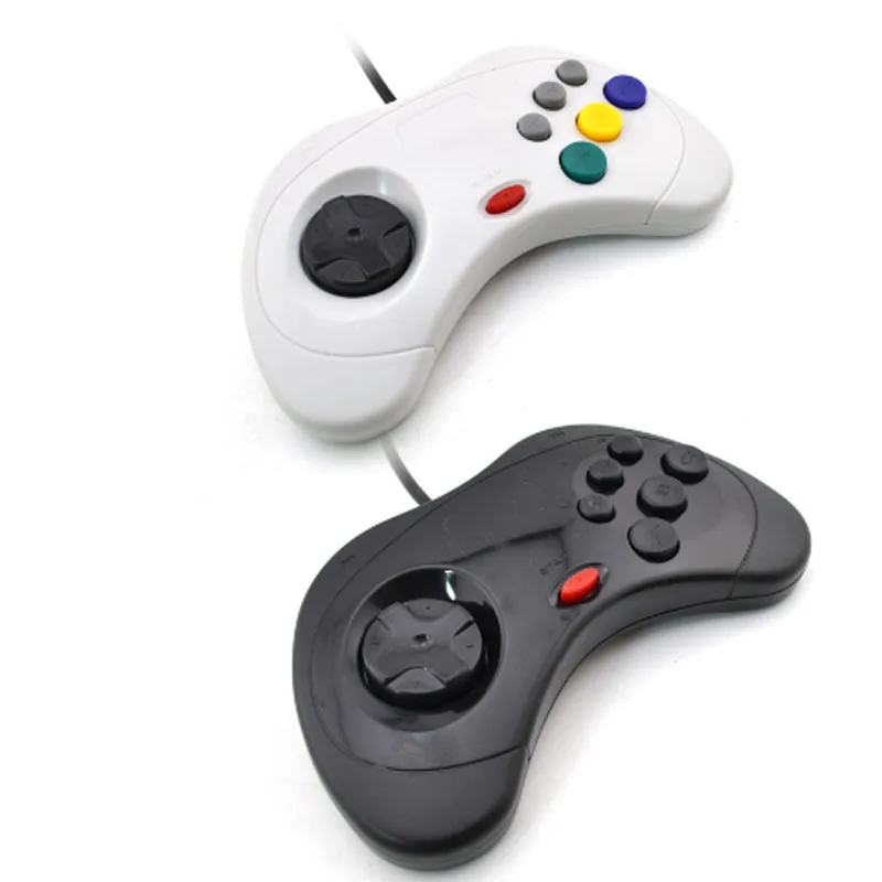 ViGRAND 2 PZ nero bianco Per Sega Saturn USB Wired game Controller Gamepad JoyPad Joystick Per PC