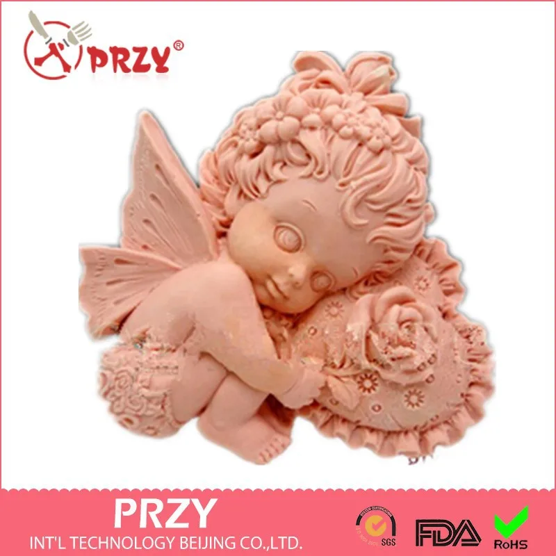 

PRZY Silicone Heart Shaped Soap Mold Sleeping Angel Baby mould Silicone Handmade Fondant Mold DIY Mold Cake Decorating Tools