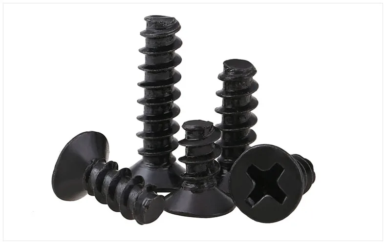 Flat head self-tapping screws Hirao carbon steel black M1.4 M1.7 M2 M2.3 M2.6 M3 M3.5 M4 screws KB screws